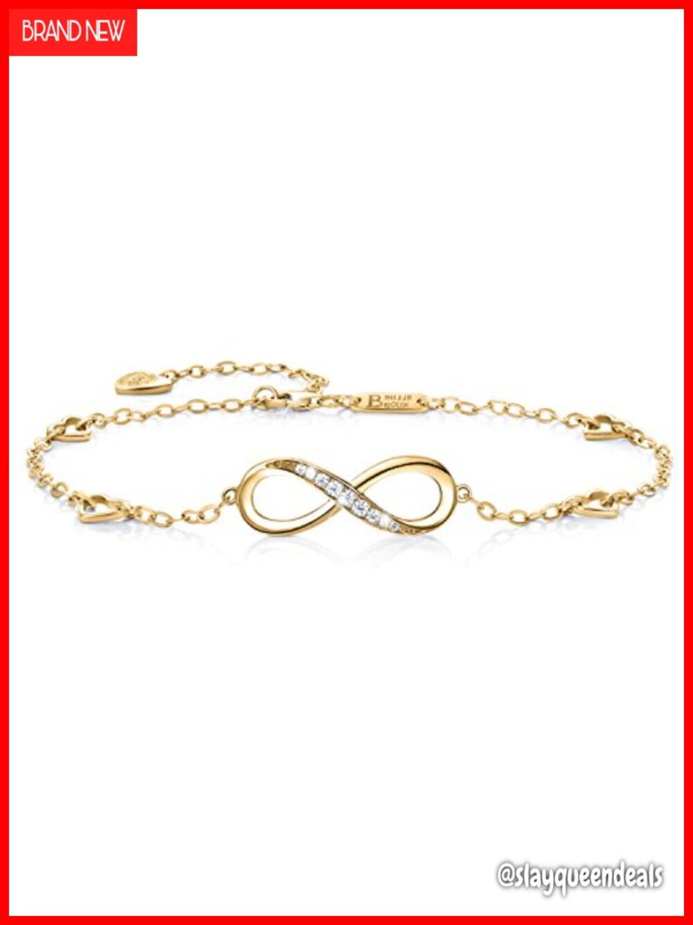 925 Sterling Silver Infinity Anklet Bracelet Adjustable Charm